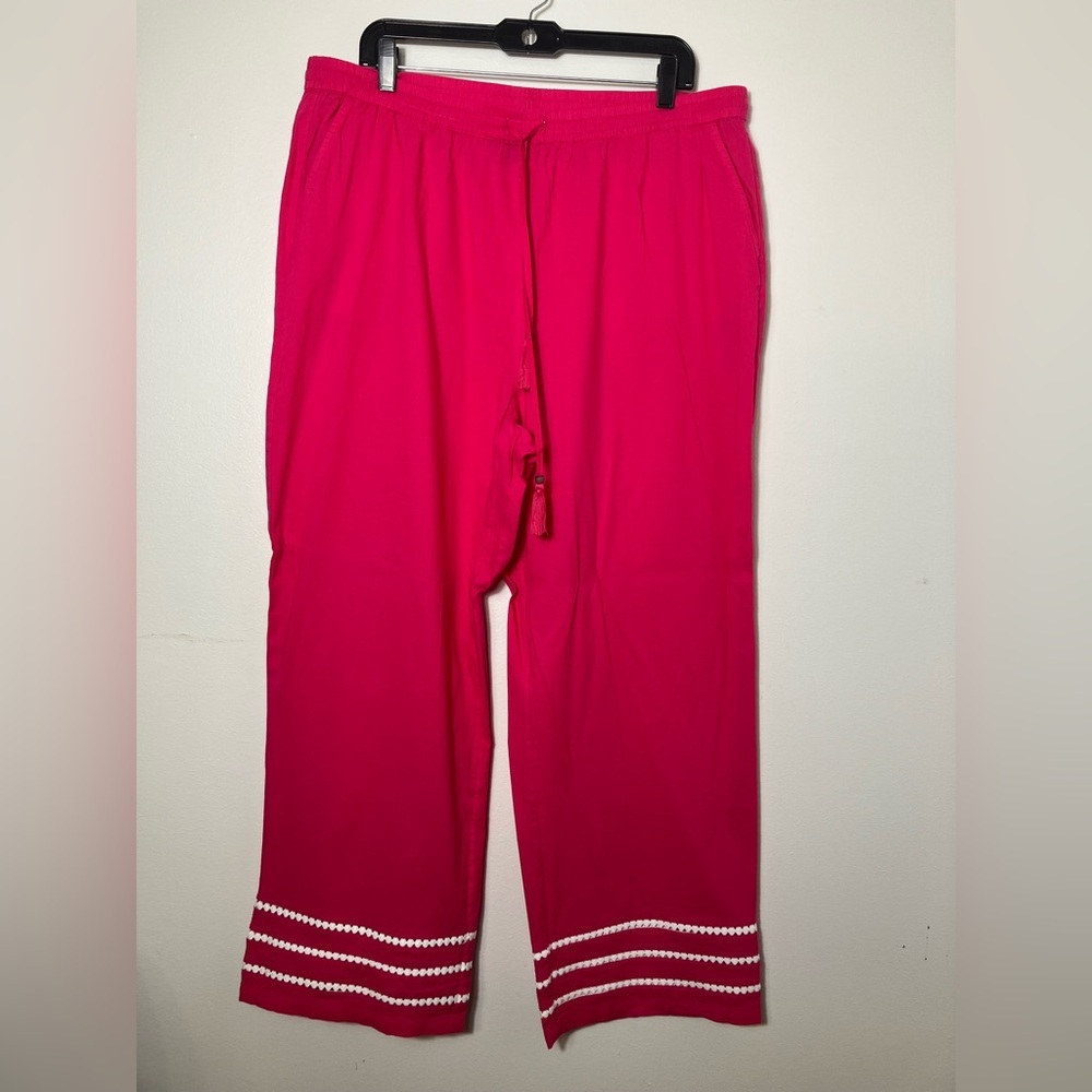 Miracle suit/ Talbot Collab‎ Wide Leg Boho Pants Sz Xl Pull On Lightweight Beach